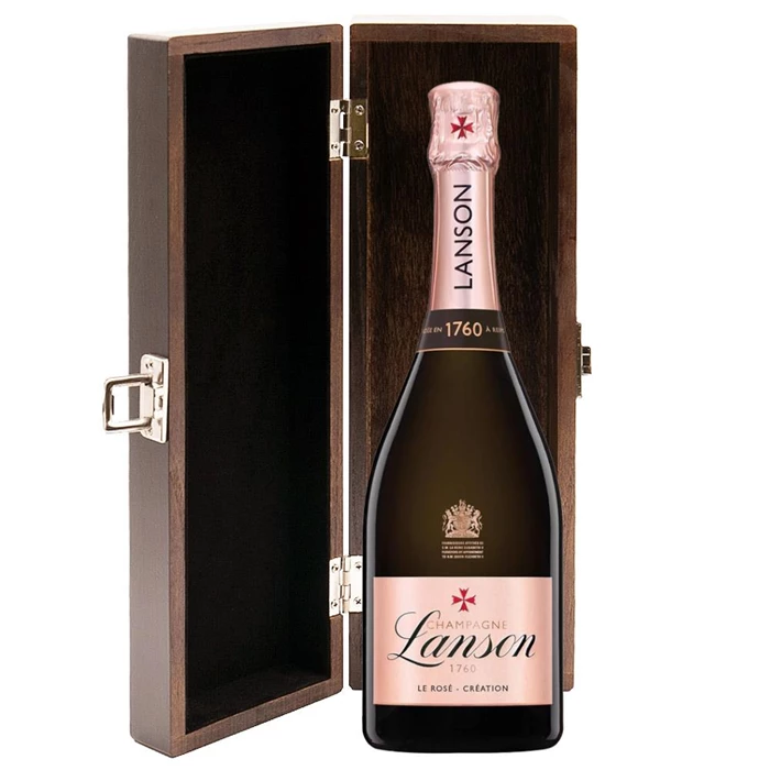 Lanson Le Rose Creation Champagne 75cl in Elm Wood Gift Box